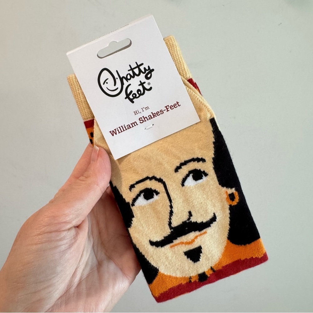 NWT Chatty Feet William Shakes-Feet Novelty Socks Medium US5.5-9.5‎